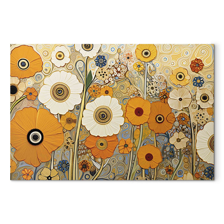 Wandbild Orange Meadow - A Composition of Flowers in the Style of Klimt’s Paintings 151050 additionalImage 7