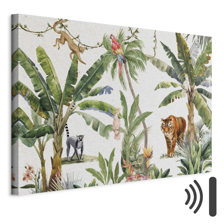 Bild auf Leinwand Exotic Landscape - Jungle With Animals and Exotic Birds 151250 additionalImage 8