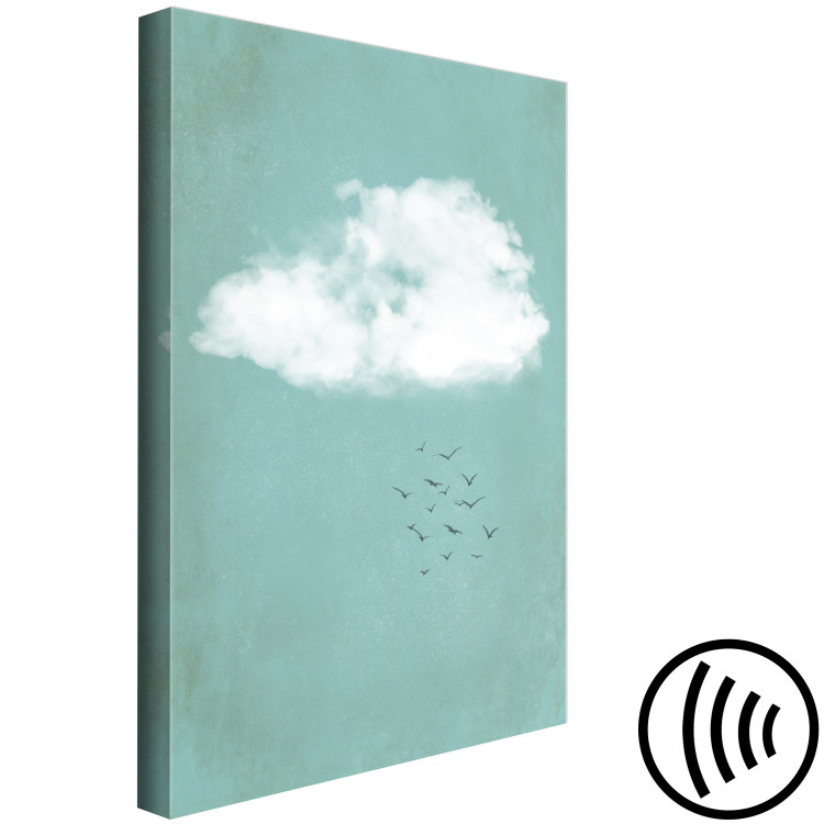 Leinwandbild Wolken und Vögel - Pastell-Landschaftshimmel im Japandi-Stil 131760 additionalImage 6