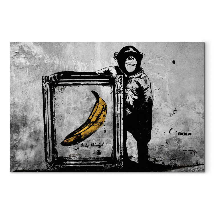 Leinwandbild Inspired by Banksy - black and white 132460