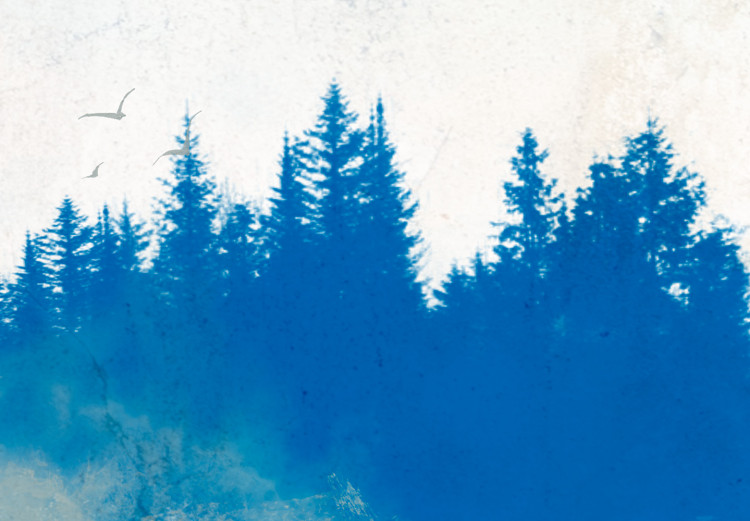 Poster Blue Forest - Delicate, Hazy Landscape in Blue Tones 145760 additionalImage 2