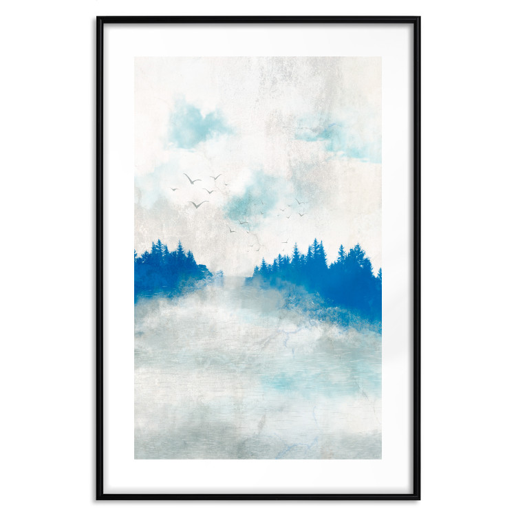 Poster Blue Forest - Delicate, Hazy Landscape in Blue Tones 145760 additionalImage 23