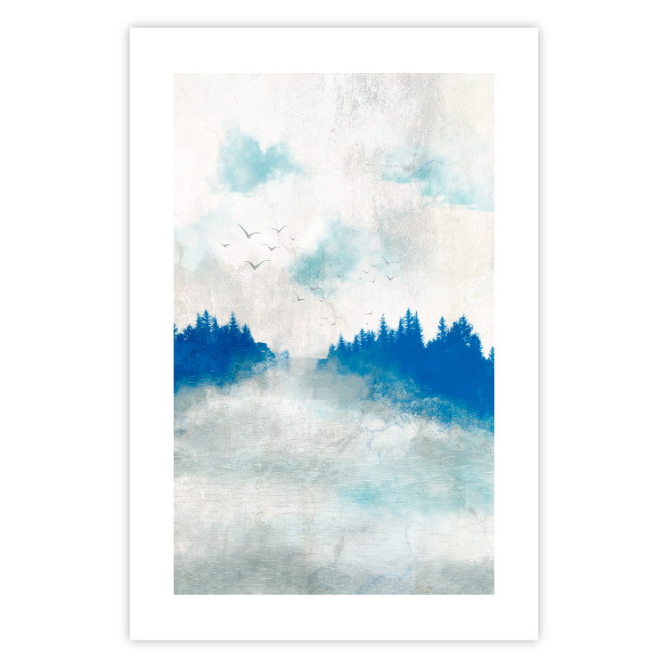 Poster Blue Forest - Delicate, Hazy Landscape in Blue Tones 145760 additionalImage 26