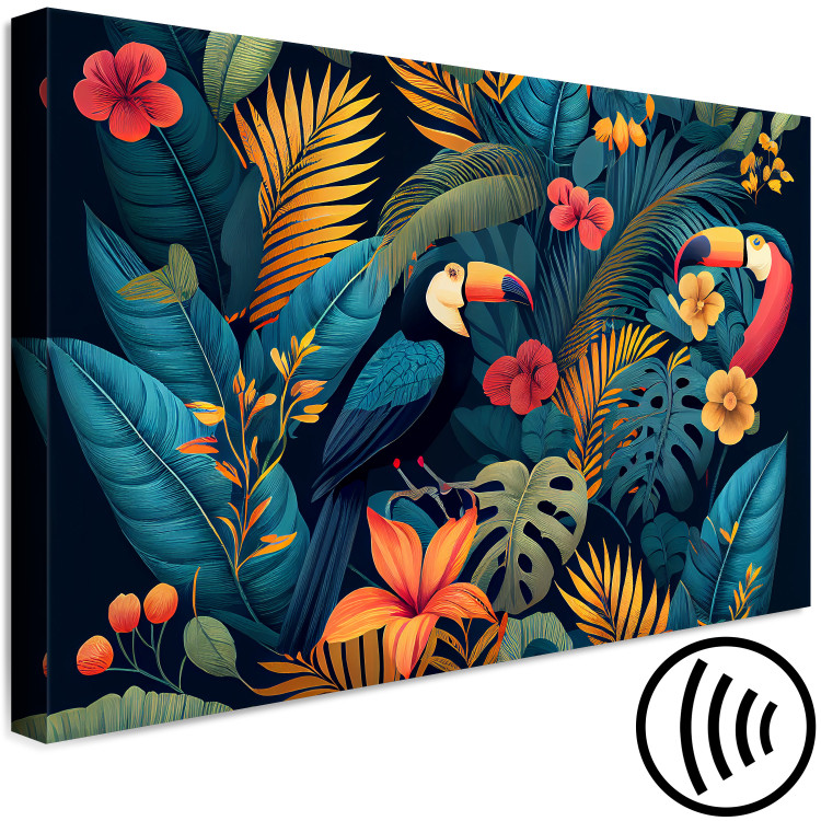 Bild auf Leinwand Exotic Birds - Toucans Among Colorful Vegetation in the Jungle 149860 additionalImage 6