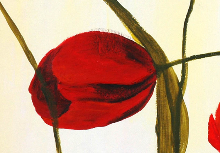 Wandbild Frühlingstulpen (1-tlg.) - rote Blumenauf cremefarbenen Hintergrund 48660 additionalImage 2