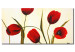 Wandbild Frühlingstulpen (1-tlg.) - rote Blumenauf cremefarbenen Hintergrund 48660