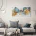 Wandbild A Breath of Autumn - Yellow and Blue Leaves on an Abstract Background 151280 additionalThumb 3