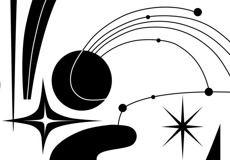 Bild auf Leinwand Abstraction - Composition of Black Geometric Shapes on a White Background 150390 additionalImage 5