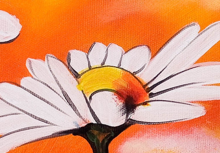 Leinwandbild Gänseblümchen (3-teilig) - Blumenkomposition auf Sommerfarben 48601 additionalImage 2