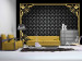 Vlies Fototapete Luxus Retro-Glamour - Hintergrund in Gold und Schwarz mit Ornamenten 97111