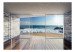 Fototapete Strandhaus - Landschaft mit Blick aus dem Fenster auf Himmel und Meer 64121 additionalThumb 1