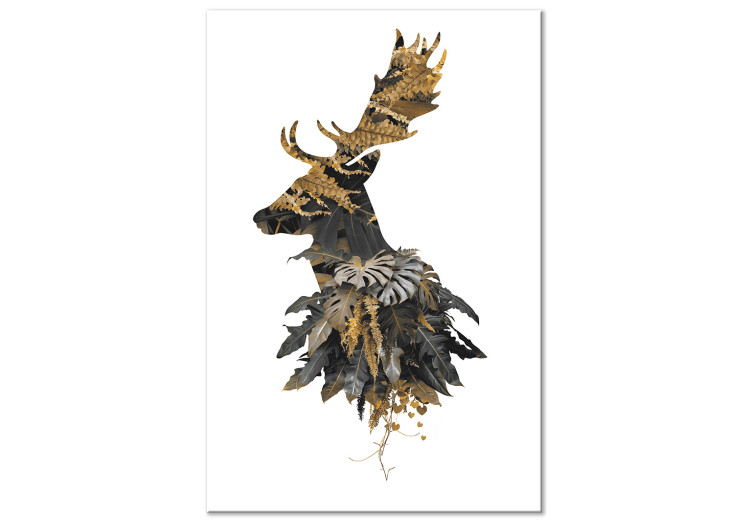 Bild auf Leinwand Porträt eines Waldbewohners (1-teilig) - Silhouette eines Hirsches 123031