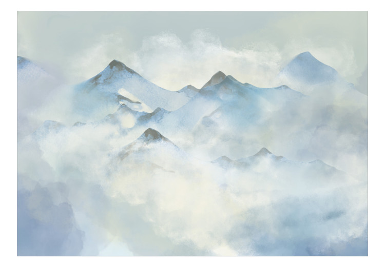 Vlies Fototapete Winter in den Bergen - Gipfel-Landschaft mit Schnee und Nebel 138831 additionalImage 1
