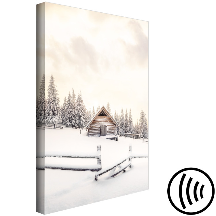 Wandbild Winter Cottage - Sunrise Landscape Over the Forest and Mountain Cottage 148031 additionalImage 6