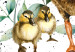 Leinwandbild Family of Ducks - Cute Painted Animals and Plants Background in Splashes 145741 additionalThumb 5