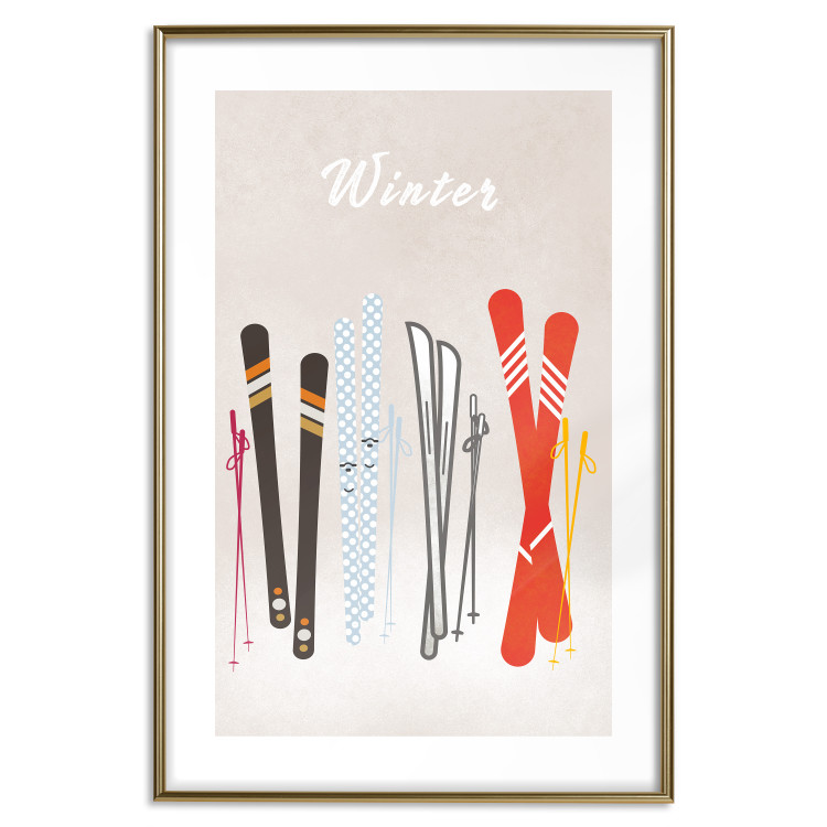 Poster Winter Madness - Illustration of Models of Skis 148041 additionalImage 23