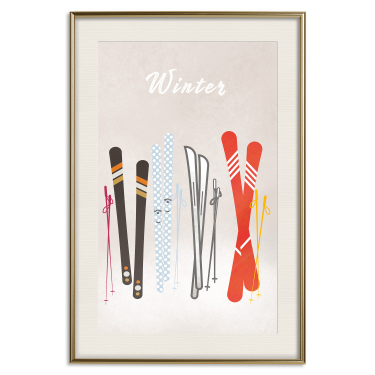 Poster Winter Madness - Illustration of Models of Skis 148041 additionalImage 24