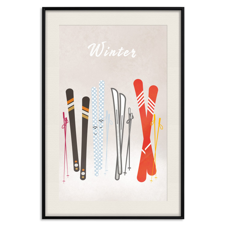 Poster Winter Madness - Illustration of Models of Skis 148041 additionalImage 21