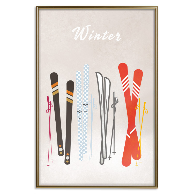 Poster Winter Madness - Illustration of Models of Skis 148041 additionalImage 22