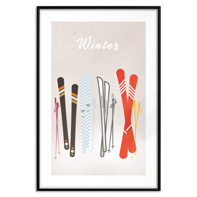 Poster Winter Madness - Illustration of Models of Skis 148041 additionalImage 25