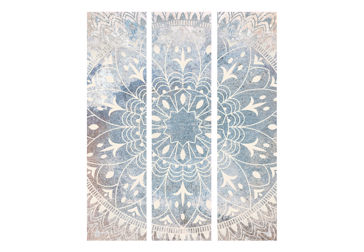 Spanische Wand Mandala - Bright Cream-Colored Ornament on a Blue Background [Room Dividers] 151741 additionalImage 3