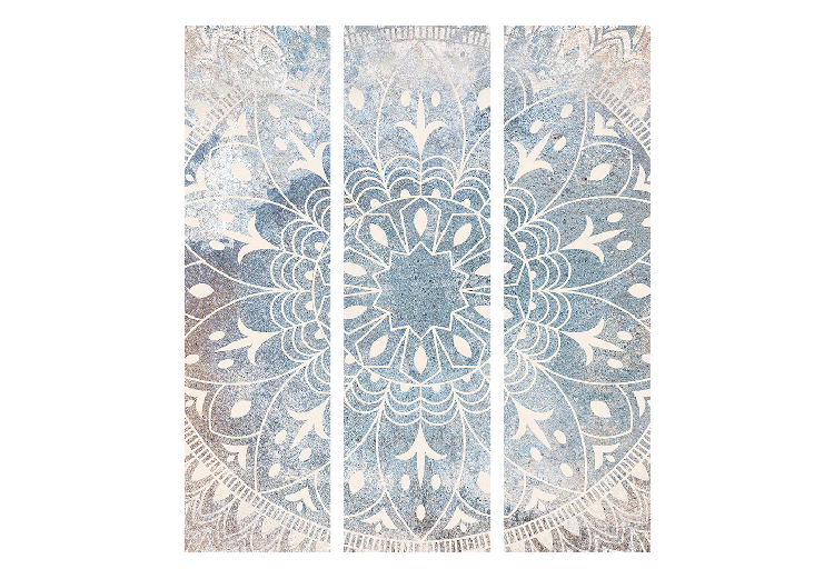 Spanische Wand Mandala - Bright Cream-Colored Ornament on a Blue Background [Room Dividers] 151741 additionalImage 7