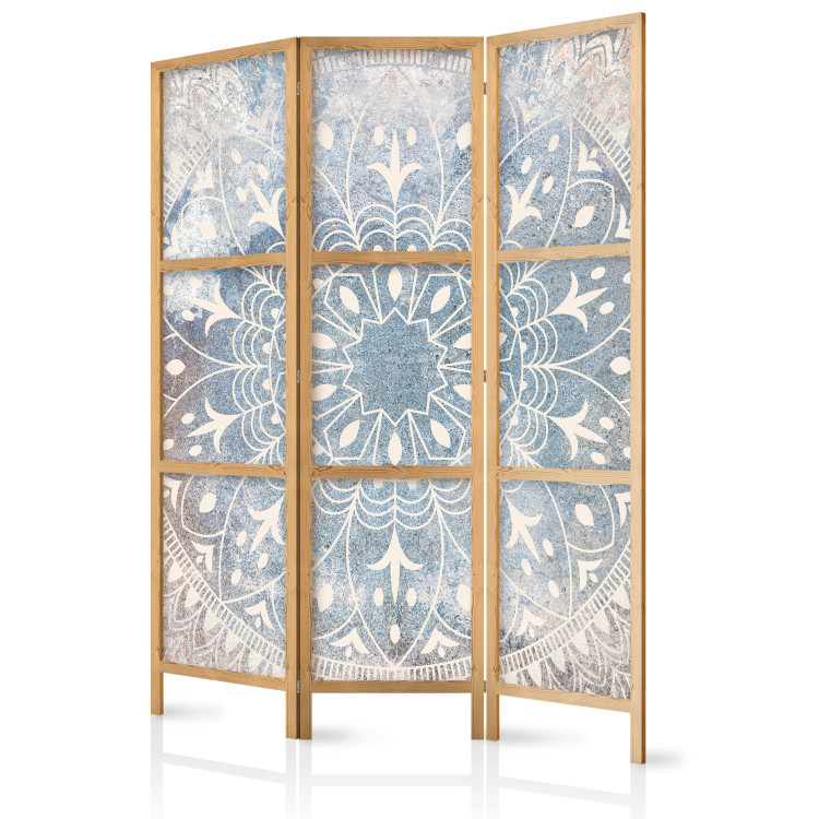 Spanische Wand Mandala - Bright Cream-Colored Ornament on a Blue Background [Room Dividers] 151741 additionalImage 5