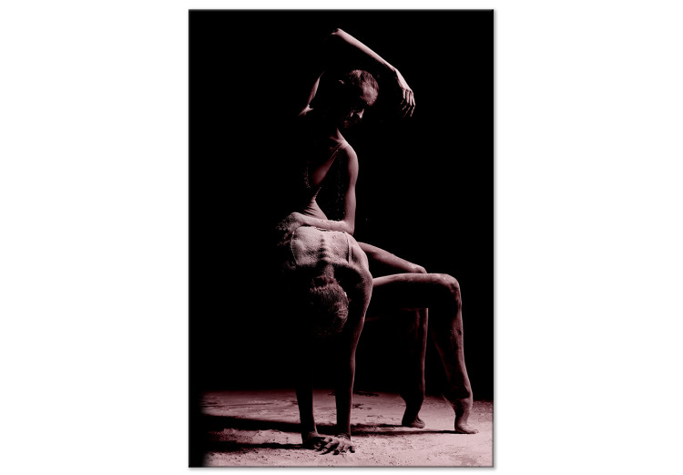 Bild auf Leinwand Ballett-Paar - subtile Körpernähe tanzend auf dem Sand 117151