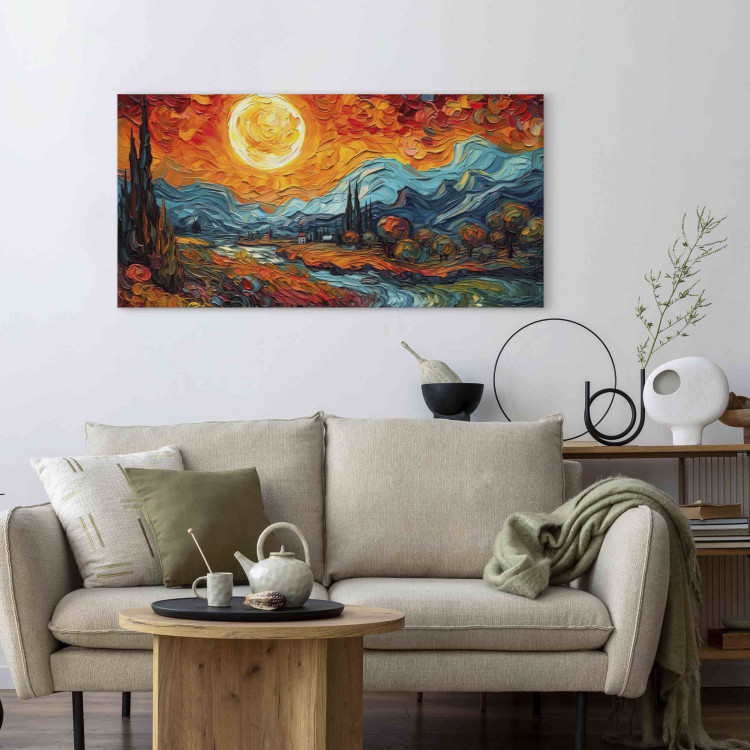 Bild auf Leinwand Rural Landscape - Mountain Scenery Inspired by the Work of Van Gogh 151051 additionalImage 9