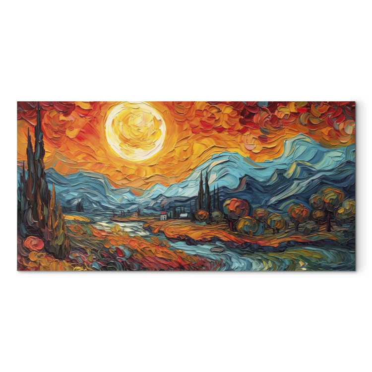 Bild auf Leinwand Rural Landscape - Mountain Scenery Inspired by the Work of Van Gogh 151051 additionalImage 7