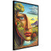 Poster Abstract Face - Portrait of a Woman Against the Background of Mountains and a Small Town 151151 additionalThumb 10