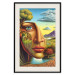 Poster Abstract Face - Portrait of a Woman Against the Background of Mountains and a Small Town 151151 additionalThumb 15