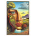 Poster Abstract Face - Portrait of a Woman Against the Background of Mountains and a Small Town 151151 additionalThumb 12