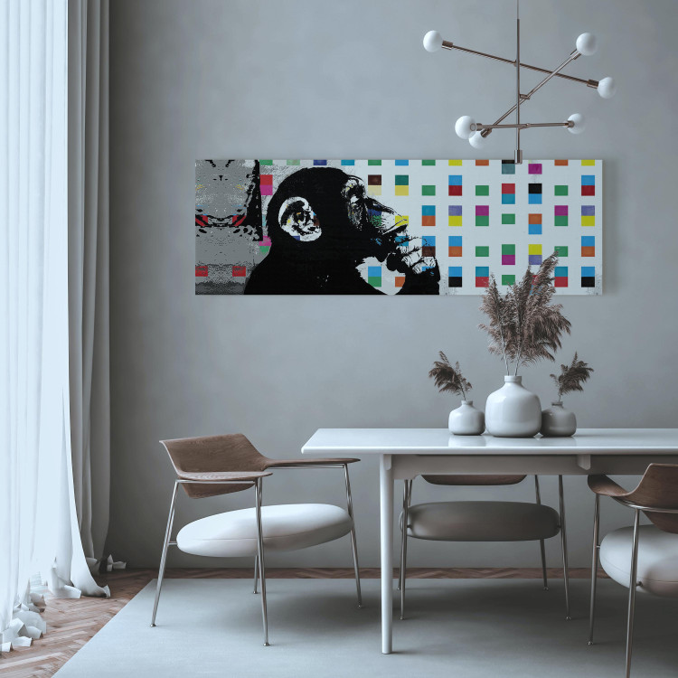 Bild auf Leinwand Banksy: The Thinker Monkey 94551 additionalImage 11