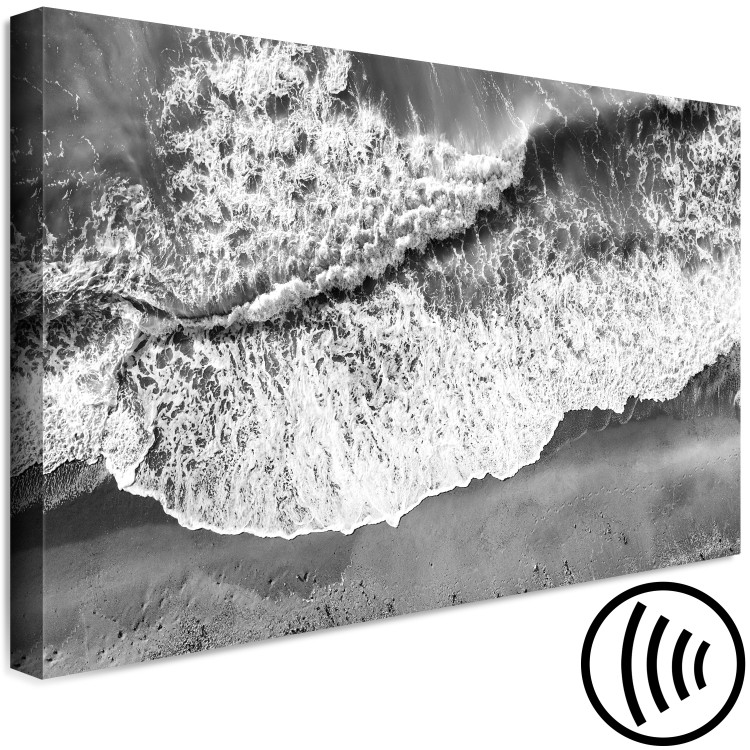 Wandbild Ozeanufer - SW-Foto mit Wellen, die gegen den Strand schlagen 115161 additionalImage 6