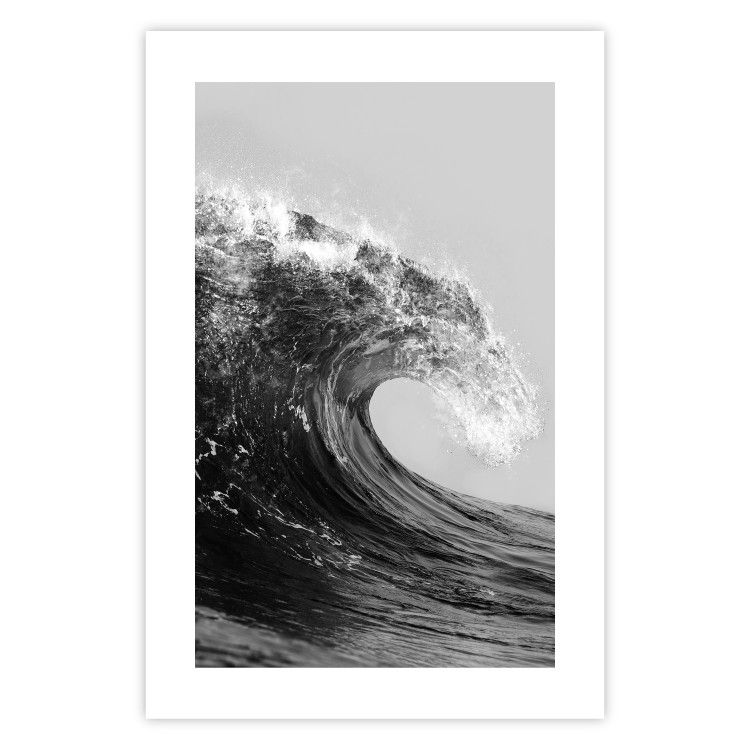 Poster Black and White Wave - Photo of Foaming Sea Water 145361 additionalImage 20