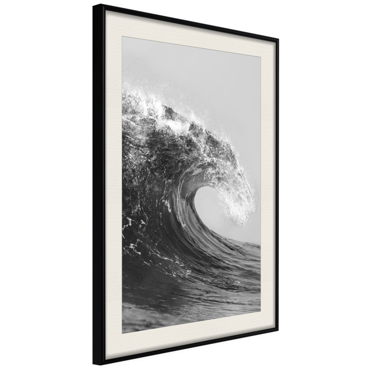 Poster Black and White Wave - Photo of Foaming Sea Water 145361 additionalImage 9