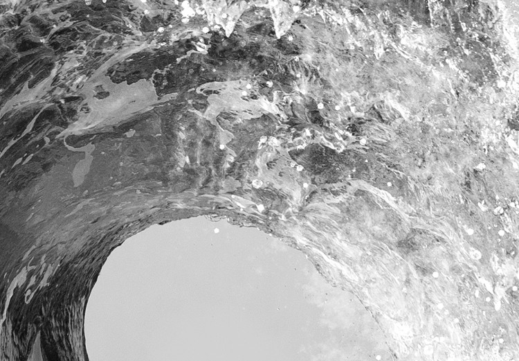 Poster Black and White Wave - Photo of Foaming Sea Water 145361 additionalImage 2