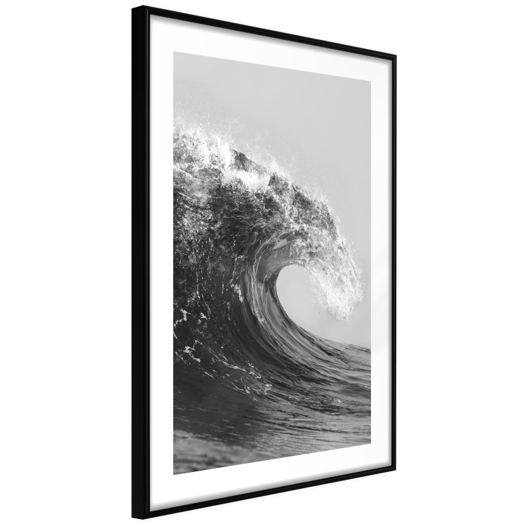 Poster Black and White Wave - Photo of Foaming Sea Water 145361 additionalImage 8