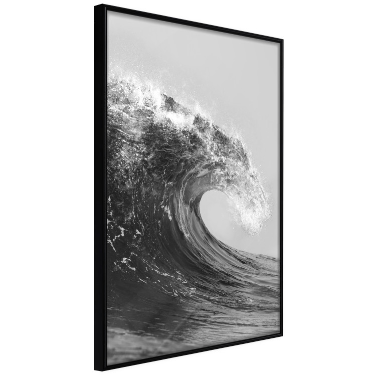 Poster Black and White Wave - Photo of Foaming Sea Water 145361 additionalImage 5