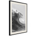 Poster Black and White Wave - Photo of Foaming Sea Water 145361 additionalThumb 9