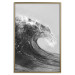 Poster Black and White Wave - Photo of Foaming Sea Water 145361 additionalThumb 26