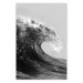 Poster Black and White Wave - Photo of Foaming Sea Water 145361