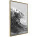 Poster Black and White Wave - Photo of Foaming Sea Water 145361 additionalThumb 4