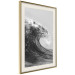 Poster Black and White Wave - Photo of Foaming Sea Water 145361 additionalThumb 11