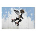 Leinwandbild Dog on Skateboard - Graffiti Depicting the Animal in Banksy Style 151761