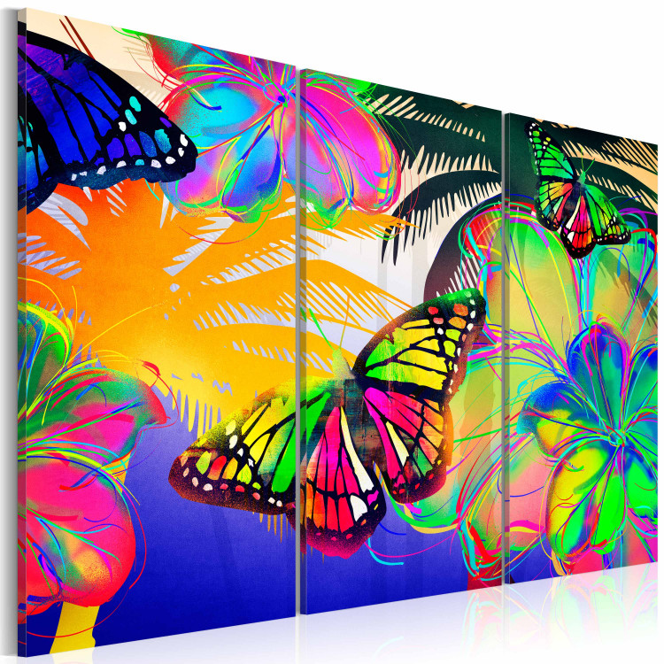 Bild auf Leinwand Exotische Schmetterlinge - Triptychon 50361 additionalImage 2
