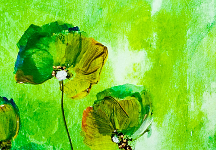 Leinwandbild Grüne Blumen (3-teilig) - Komposition mit dem Effekt einer Wiese 48571 additionalImage 2
