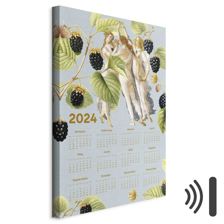 Leinwandbild Calendar 2024 - Three Graces on a Background Collage With Botanical Illustration 151881 additionalImage 8