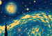 Leinwandbild XXL Impressionistic Landscape - Mountains and Meadows Under a Sky Full of Stars [Large Format] 151091 additionalThumb 3